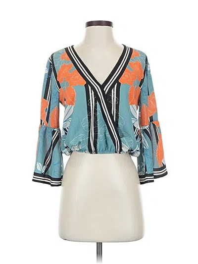 Pre-owned Flying Tomato 3/4 Sleeve Blouse In Blue