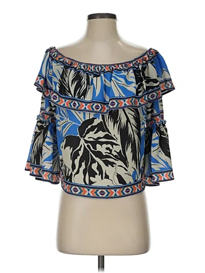 Pre-owned Flying Tomato 3/4 Sleeve Blouse In Blue
