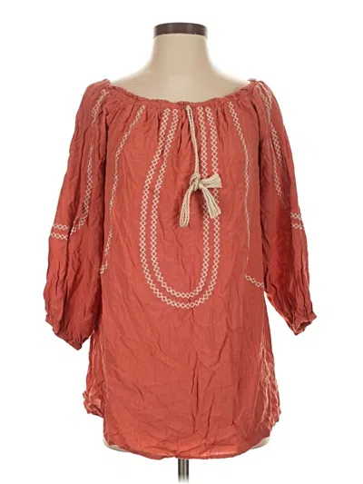Pre-owned Flying Tomato 3/4 Sleeve Blouse In Orange