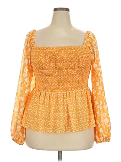 Pre-owned Flying Tomato 3/4 Sleeve Blouse In Orange