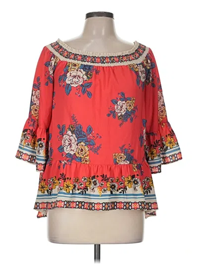 Pre-owned Flying Tomato 3/4 Sleeve Blouse In Red
