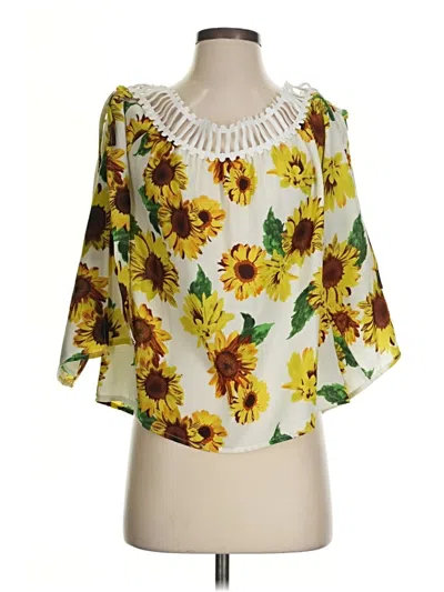 Pre-owned Flying Tomato 3/4 Sleeve Blouse In Yellow