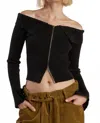 Flying Tomato A Ribbed Sweater Top In Black In Black