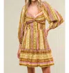 Flying Tomato All My Pride Woven Mini Dress In Brown Lavender In Multi