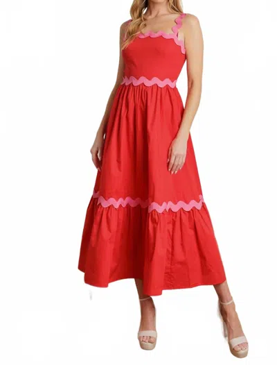 Flying Tomato Amour Midi Dress In Red