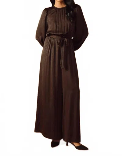 Flying Tomato Angel Eyes Open Back Jumpsuit In Brown