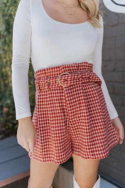 Flying Tomato Around The World Tweed Shorts In Rust In Multi