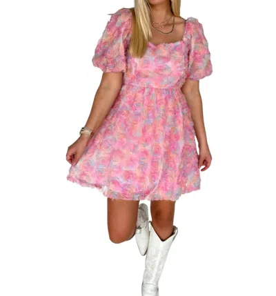 Flying Tomato August Floral Mini Dress In Pink