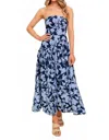 Flying Tomato Azul Drop Waist Midi Dress In Blue In Blue