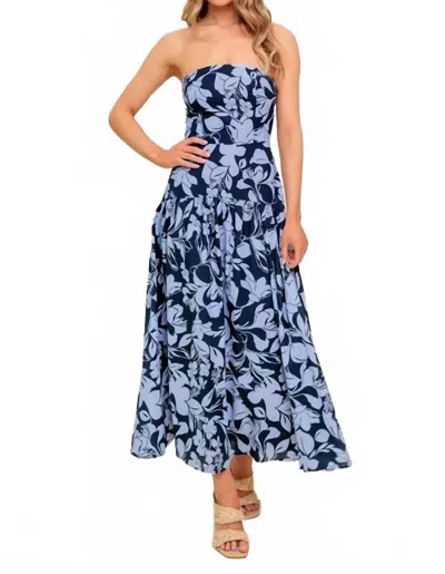 Flying Tomato Azul Drop Waist Midi Dress In Blue
