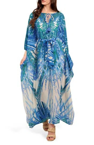 Flying Tomato Batwing Sleeve Caftan Maxi Dress In Multi
