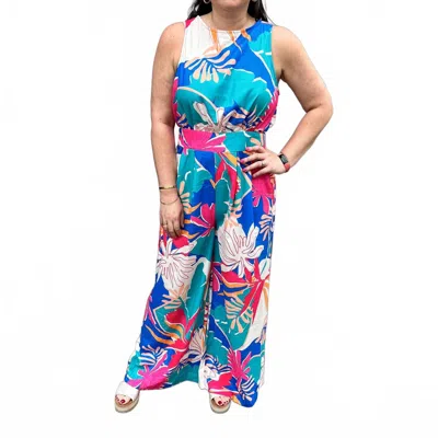 Flying Tomato Be What You Want Jumpsuit In Blue In Multi