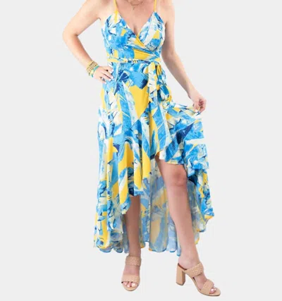 Flying Tomato Beachy Maxi Dress In Blue Yellow