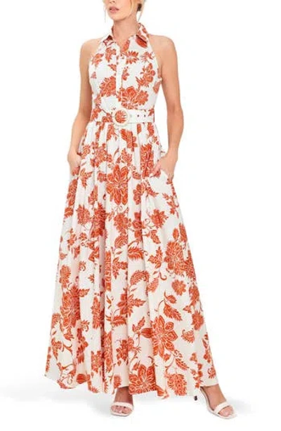 Flying Tomato Belted Maxi Shirtdress In Animal Print