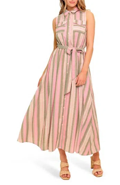 Flying Tomato Belted Midi Shirtdress In Multi