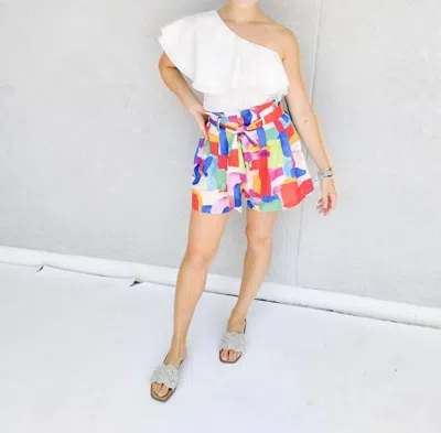 Flying Tomato Belted Short In Multi Color