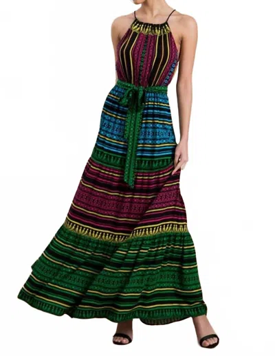 Flying Tomato Bianca Maxi Dress In Black Multi