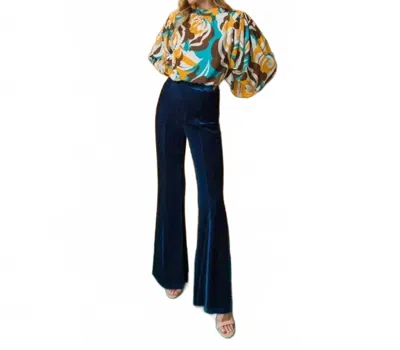 Flying Tomato Blue For You Velvet Flare Pant