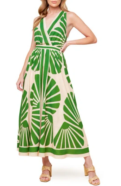 Flying Tomato Botanical Print Open Back Maxi Dress In Multi