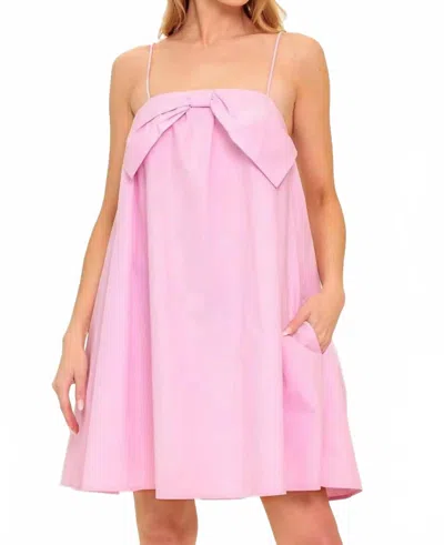 Flying Tomato Bow Mini Dress In Light Pink