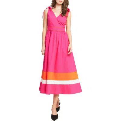 Flying Tomato Bow Shoulder Midi Dress In Multi