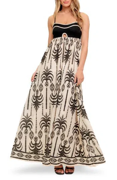 Flying Tomato Braided Trim Maxi Dress In Black