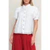 Flying Tomato Button Front Top In White