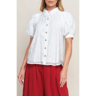 Flying Tomato Button Front Top In White