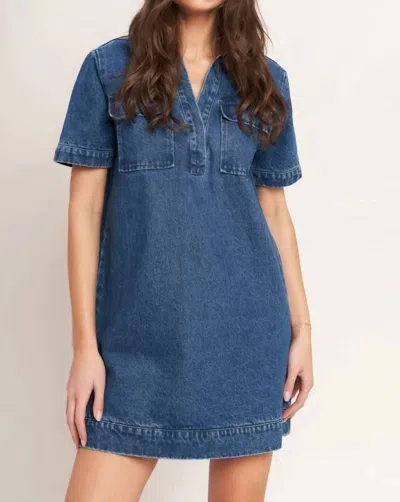 Flying Tomato Canvas Denim Mini Dress In Medium Indigo In Blue