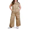 Flying Tomato Cap Sleeve Cotton Utility Jumpsuit