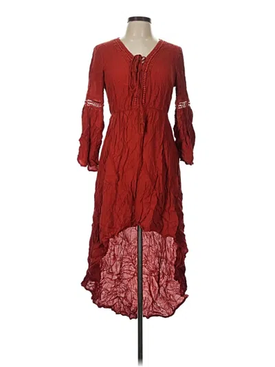 Pre-owned Flying Tomato Casual Dress In Burgundy