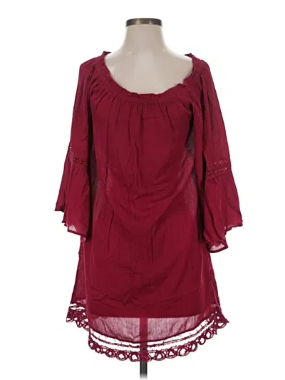 Pre-owned Flying Tomato Casual Dress In Burgundy