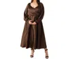Flying Tomato Celestial Shine Embellished Woven Midi Dress In Brown In Brown