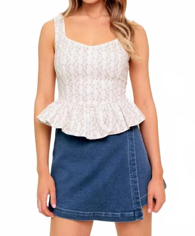 Flying Tomato Citrus Flow Woven Top In Ivory In White