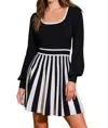 Flying Tomato Connie Mini Dress In Black/ White In Multi