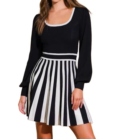 Flying Tomato Connie Mini Dress In Black/ White In Multi