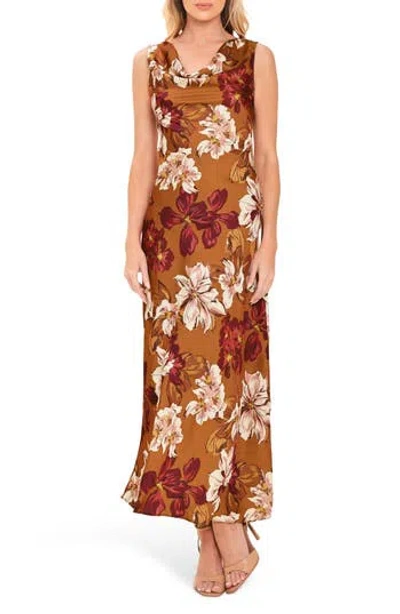 Flying Tomato Cowl Neck Maxi Dress In Multi
