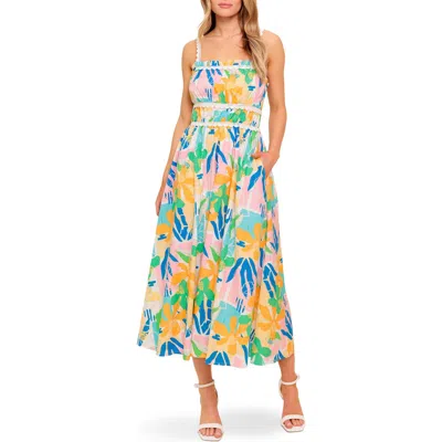 Flying Tomato Crochet Strap Fit & Flare Waist In Multi