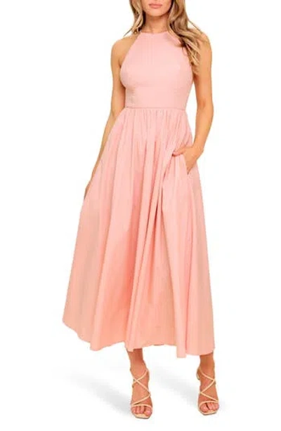 Flying Tomato Cross Back Midi Dress In Pink