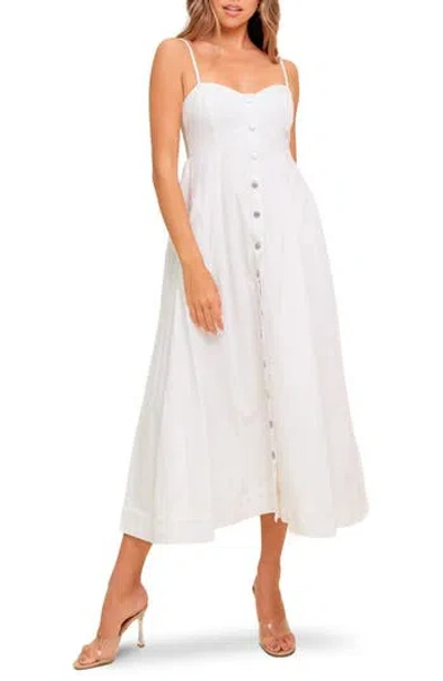 Flying Tomato Denim Button Front Midi Dress In Multi