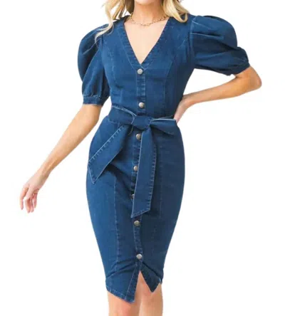 Flying Tomato Denim Dress In Blue