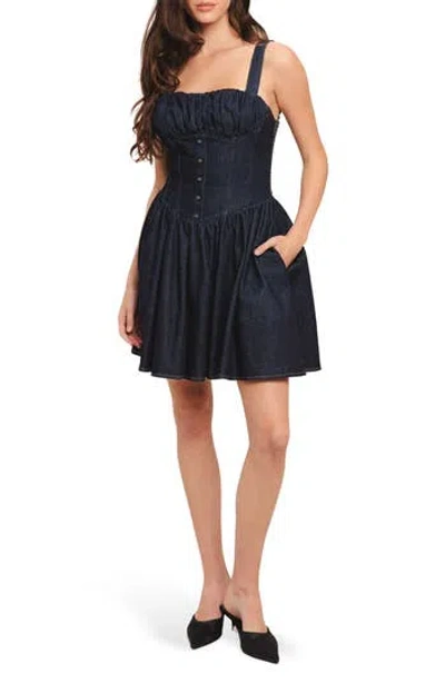 Flying Tomato Denim Fit & Flare Minidress In Blue