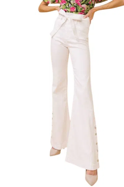Flying Tomato Denim Flare Leg Jeans In White