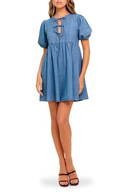 Flying Tomato Denim Minidress In Blue