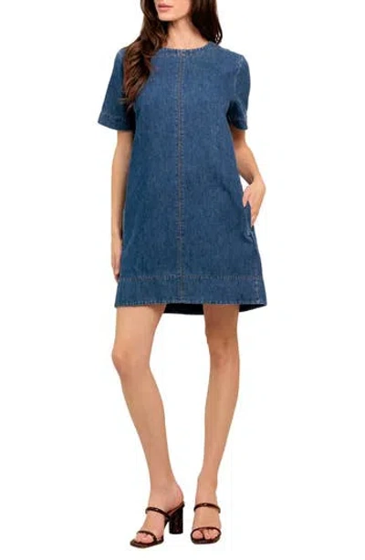 Flying Tomato Denim Minidress In Blue