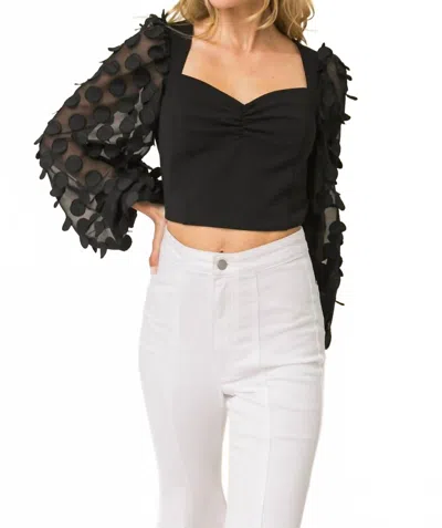 Flying Tomato Dots Crop Top In Black