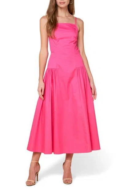 Flying Tomato Drop Waist Midi Dress In Pink