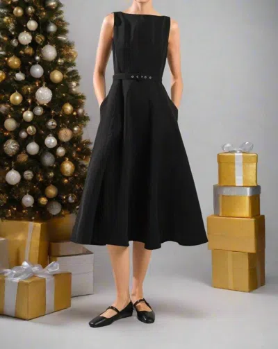 Flying Tomato Elizabeth Midi Dress In Black