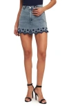 Flying Tomato Embroidered Denim Miniskort In Blue