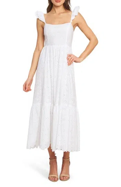 Flying Tomato Embroidered Eyelet Cotton Sundress In White